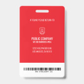 Badge d'identification de l'employé du personnel a (Arrière)