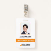Badge d'identification de l'employé du personnel d (Devant avec clip)