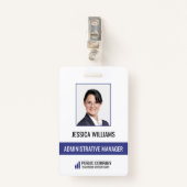 Badge d'identification de l'employé du personnel d (Devant avec clip)