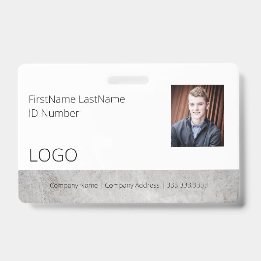 Badge d'identification de l'employé Marble Look av (Avant)