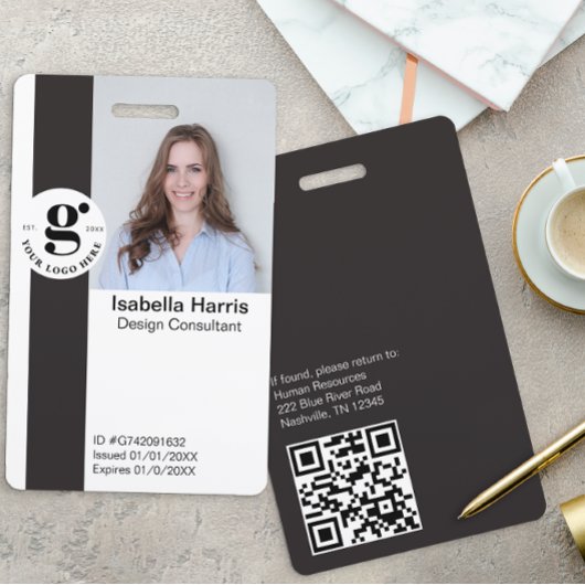 Badge d'identification de l'employé moderne avec p