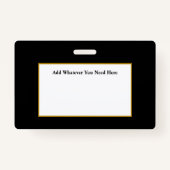 Badge d'identification de l'employé noir (Dos)