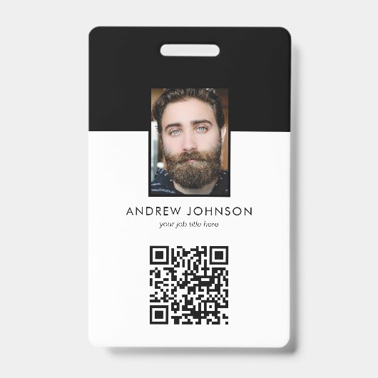 Badge d'identification de l'employé – Photo, code (Avant)