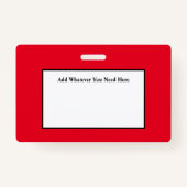 Badge d'identification de l'employé rouge (Dos)