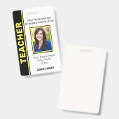 Badge d'identification de l'enseignant à domicile (Avant & arrière)