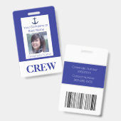 Badge d'identification de l'équipage du bateau ou (Avant & arrière)