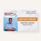 Badge d'identification de l'hôpital avec code-barr (Devant)