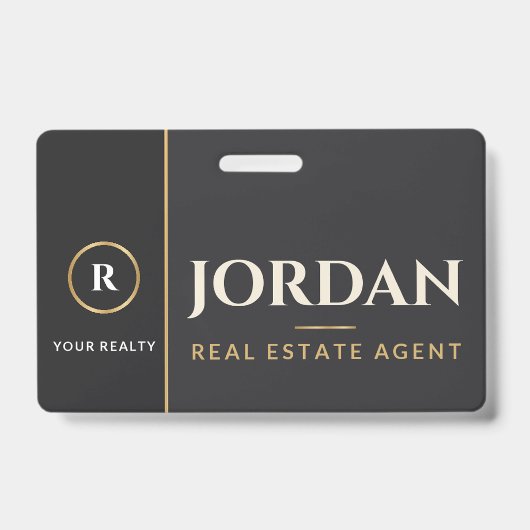 Badge d'identification de logo d'agent immobilier (Avant)