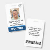Badge d'identification de médecin infirmière Photo (Avant & arrière)