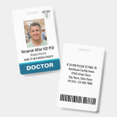 Badge d'identification de médecin infirmière Photo (Avant & arrière)