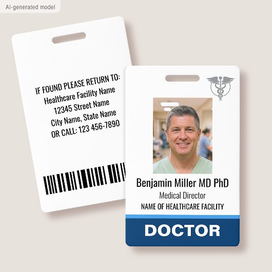 Badge d'identification de médecin infirmière Photo