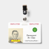 Badge d'identification de membre du personnel de b (Avant avec clip)