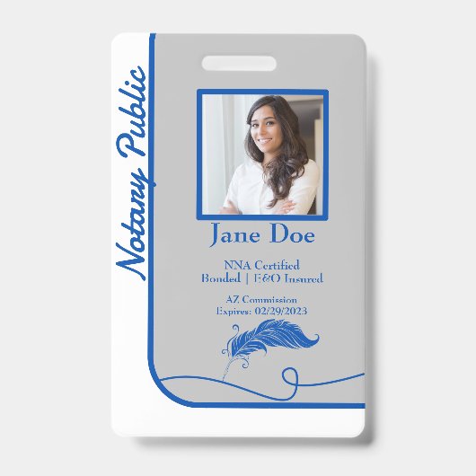 Badge d'identification de notaire public de style (Avant)