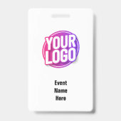 Badge d'identification de participant minimal blan (Arrière)