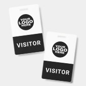 Badge d'identification de passe visiteur avec logo (Avant & arrière)