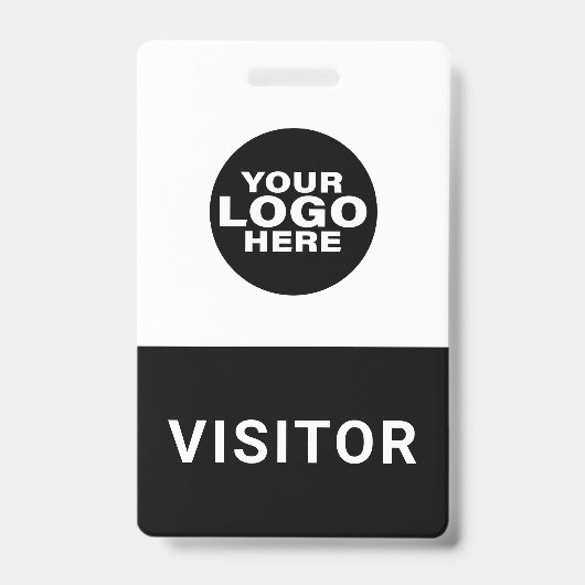 Badge d'identification de passe visiteur avec logo (Avant)