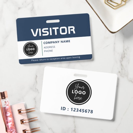 Badge d'identification de passe visiteur moderne b (Bureau)