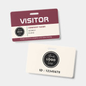 Badge d'identification de passe visiteur moderne r (Avant & arrière)