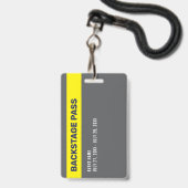 Badge d'identification de personnel d'événement Ba (Arrière avec lanière)