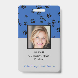 Badge d'identification de photo de clinique vétéri