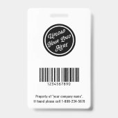 Badge d'identification de photo de l'école ou de l (Arrière)