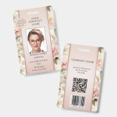 Badge d'identification de photo d'employé à fleurs (Avant & arrière)