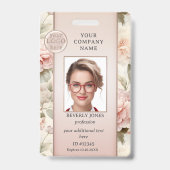 Badge d'identification de photo d'employé à fleurs (Avant)