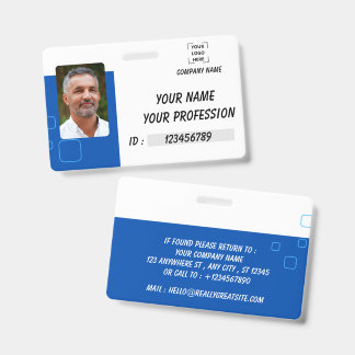Badge d'identification de photo d'employé personna