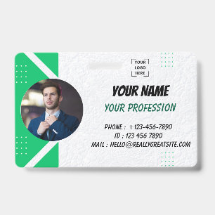 Badge d'identification de photo d'employé personna