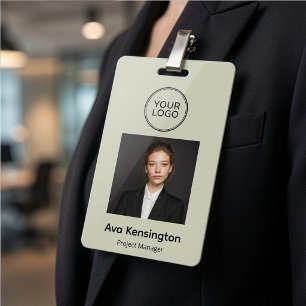 Badge d'identification de photo d'employé personna