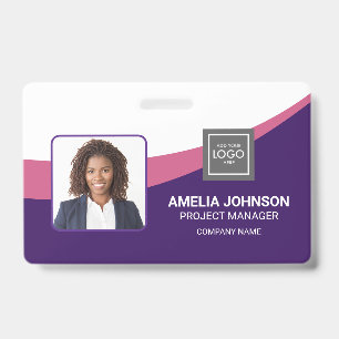Badge d'identification de photo d'employé simple m