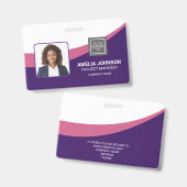 Badge d'identification de photo d'employé simple m (Avant & arrière)