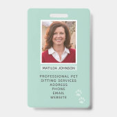 Badge d'identification de photo d'empreinte de pat (Avant)