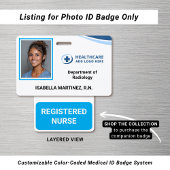 Badge d'identification de photo d'infirmière de l'