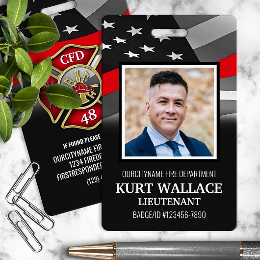 Badge d'identification de photo du département des