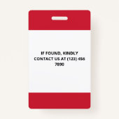 Badge d'identification de presse de logos 3 rouges (Dos)