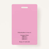 Badge d'identification de presse élégant avec phot (Dos)