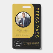 Badge d'identification de presse en média noir et (Avant)
