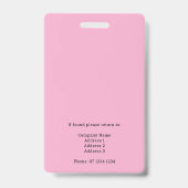 Badge d'identification de presse moderne avec phot (Arrière)