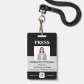Badge d'identification de presse personnalisé avec (Avant avec lanière)