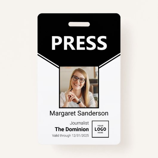 Badge d'identification de presse personnalisée ave (Devant)