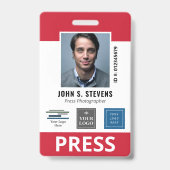 Badge d'identification de presse Red 3 Logos (Avant)