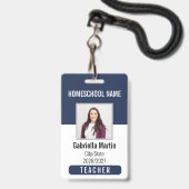 Badge d'identification de professeur à domicile (Avant avec lanière)