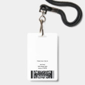 Badge d'identification de professeur à domicile (Arrière avec lanière)