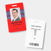 Badge d'identification de sécurité à thème politiq (Avant & arrière)