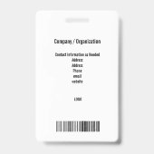 Badge d'identification de sécurité à thème politiq (Arrière)