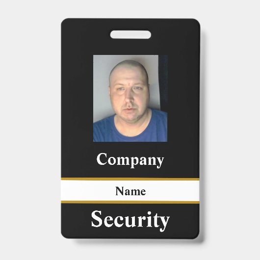 Badge d'identification de sécurité noir (Avant)