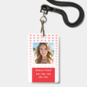 Badge d'identification de sécurité personnelle (Avant avec lanière)