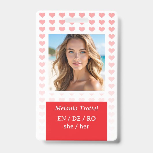 Badge d'identification de sécurité personnelle (Avant)
