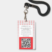 Badge d'identification de sécurité personnelle (Arrière avec lanière)